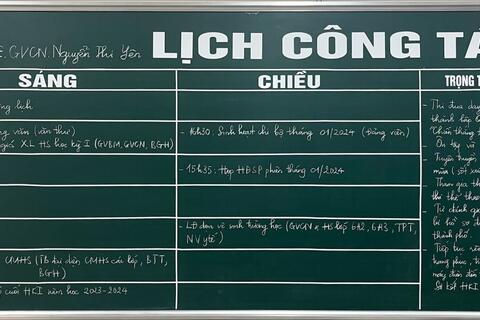 Lịch công tác tuần 18 (01/01/2024-6/01/2024)
